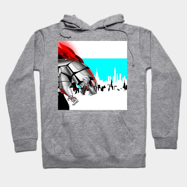 mechagodzilla in the city Hoodie by jorge_lebeau